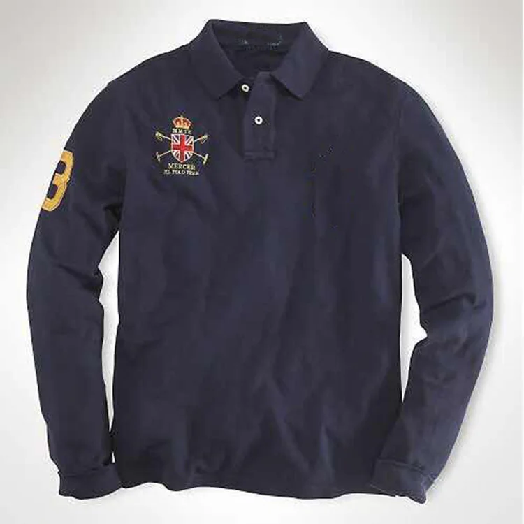 Hombre big pony polo Топ Мужская Повседневная рубашка с длинным рукавом camisa homme
