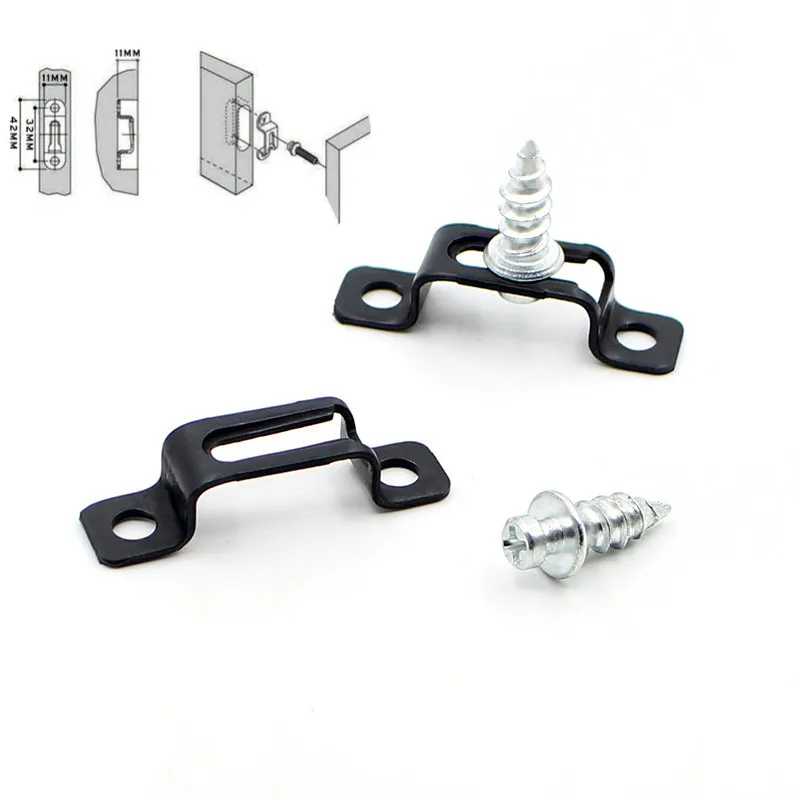 

10pcs 2in1 Invisible cabinet connectors metal Cupboard hinge assembly furniture connecting bracket recessed screw fastener