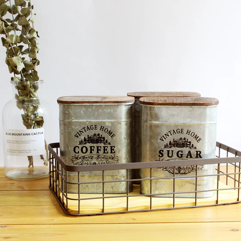 Банки с деревянным покрытием для хранения кофе сахара зерна чая боте де видрио Tapa