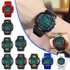 Удобные и прочные мужские модные водонепроницаемые мужские цифровые наручные часы с ЖК-дисплеем и секундомером для мальчиков с резиновым ремешком #2