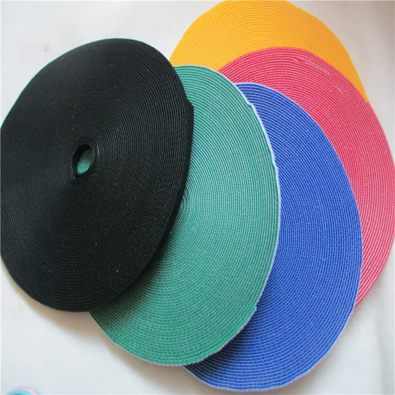 Нейлоновые кабельные стяжки 25 м * 1 см рулонные обертки застежка липучка для