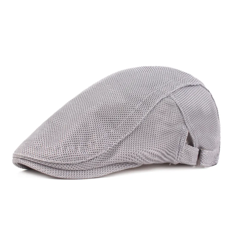Beret Hat Women Summer Mesh Breathable Forward Sun Hat Youth Men's Classic Literary Hat Causal Visors Adjustable Solid Color