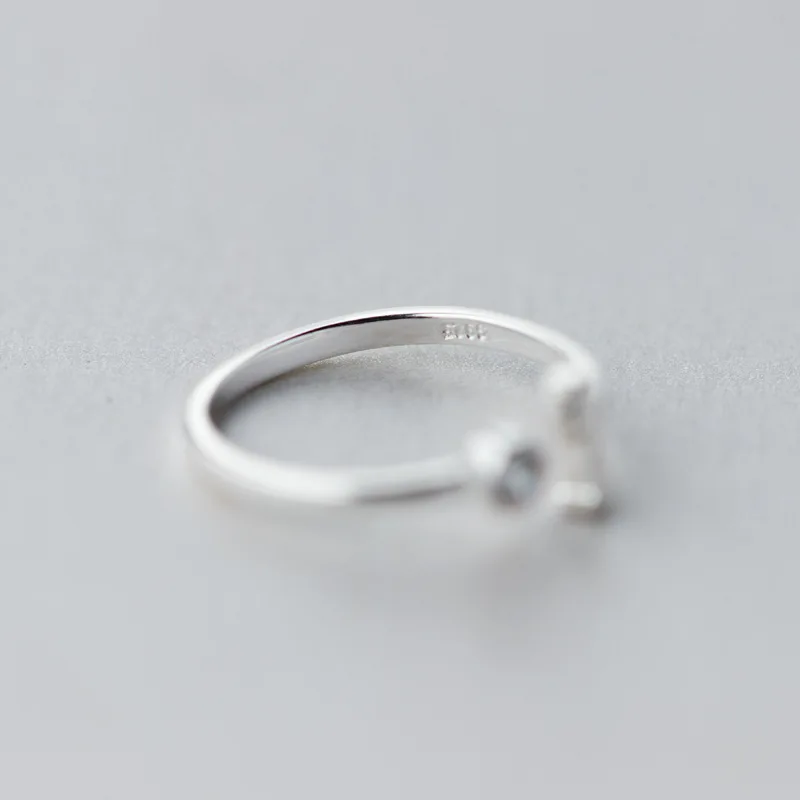 Регулируемые Открытые Кольца из серебра 925 пробы с цирконом|Кольца| |