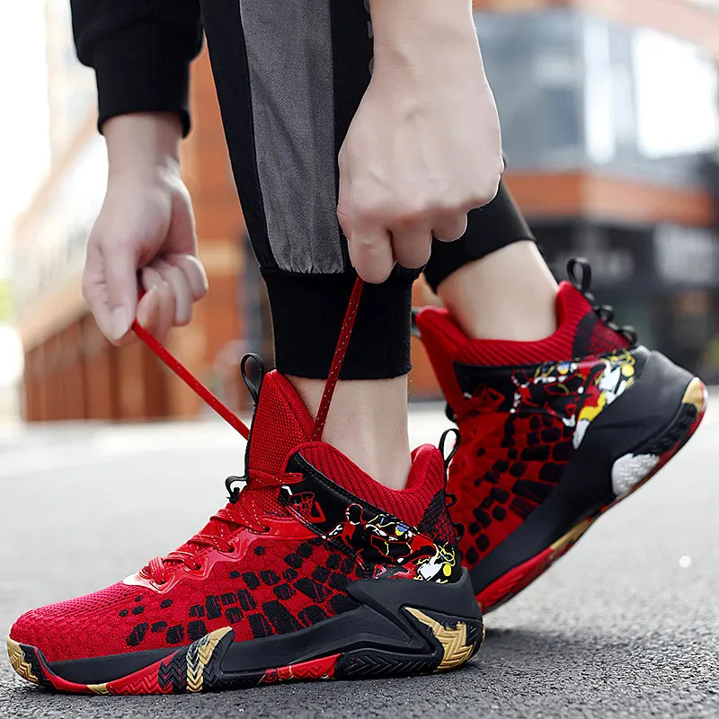 High quality Weaving Training Basketball Shoes Men Anti-slip Rubber Sole Sports Man Sneakers Fashion Outdoor Streetball Shoes