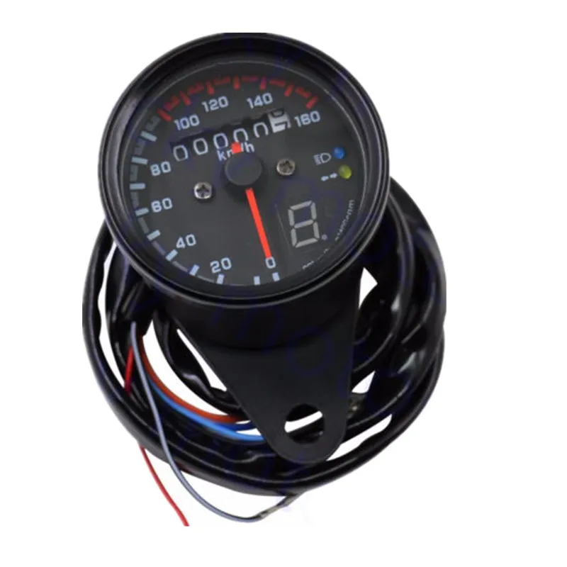 Универсальный черный двойной одометр спидометр со светодиодной подсветкой