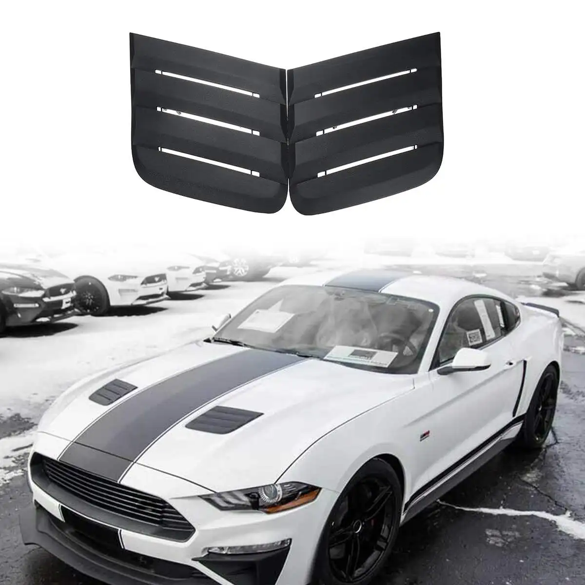 1 пара черная наклейка на вентиляционное отверстие воздухозаборник для Ford For Mustang