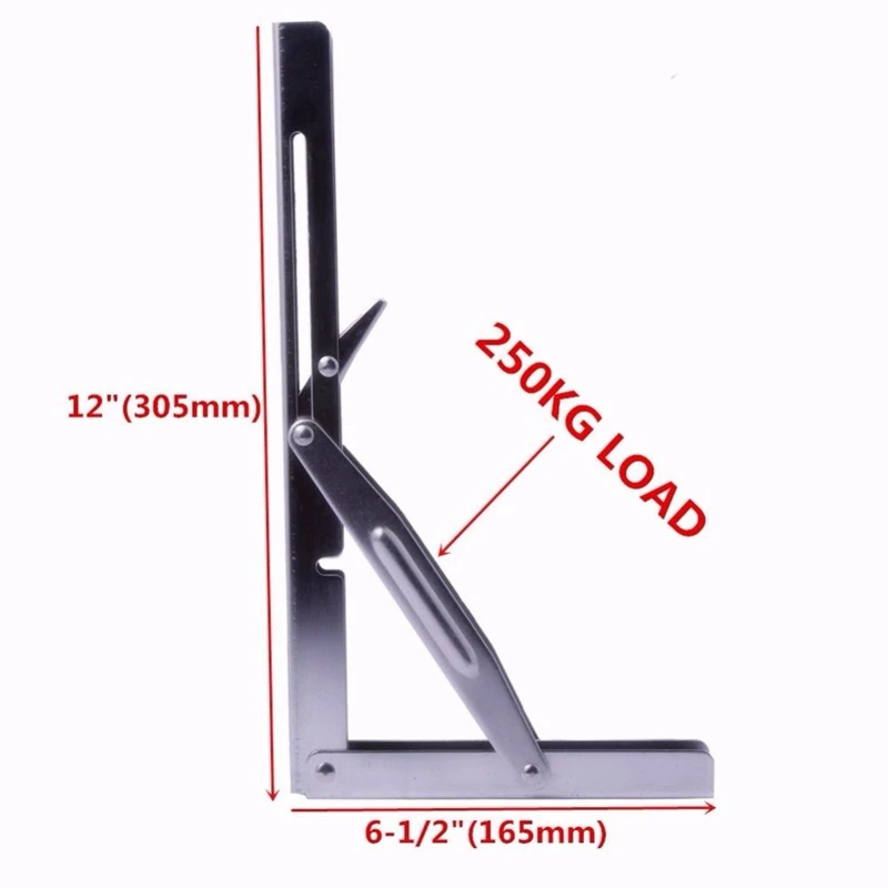 2 шт. из нержавеющей стали Складная полка столешница кронштейн 250 кг нагрузка