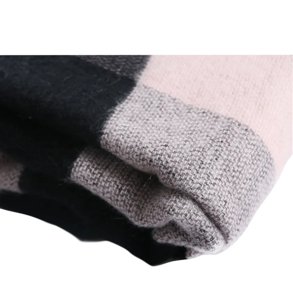 Женский шарф в клетку шерстяная Классическая накидка унисекс из акрила вязаное