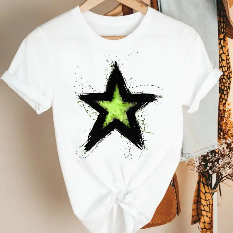 

Casual Custom Fashion White Tshirt Female Short Sleeve T-shirt Top Lady Women Clothes Cartoon Cat Lovely Holiday Summer Print