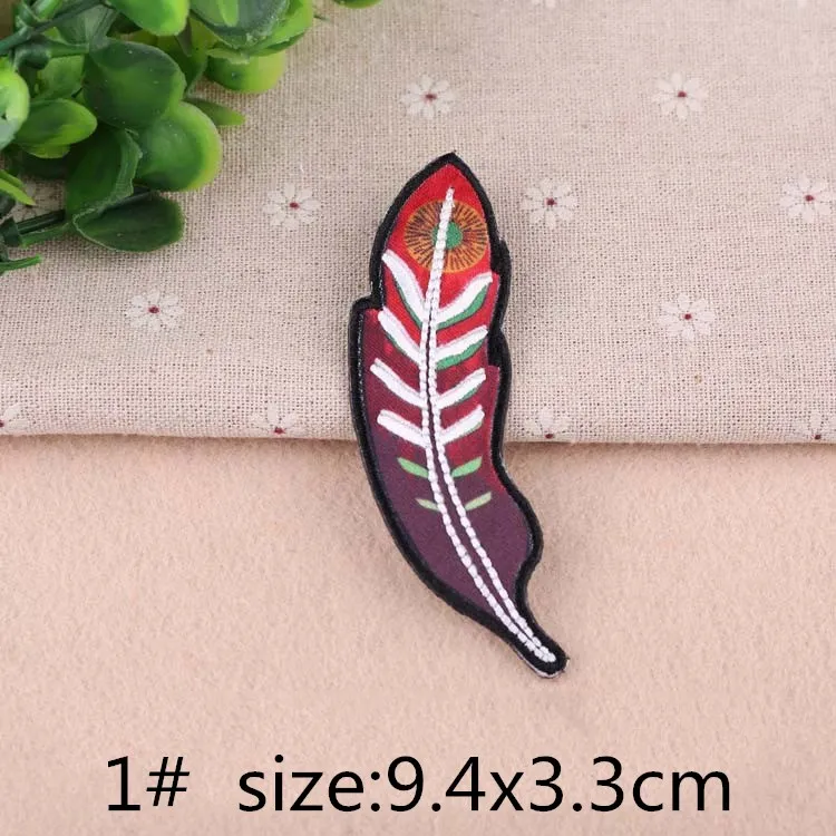 ZOTOONE Мультяшные нашивки с птицами перьями листьями вышитые термоклейкие для