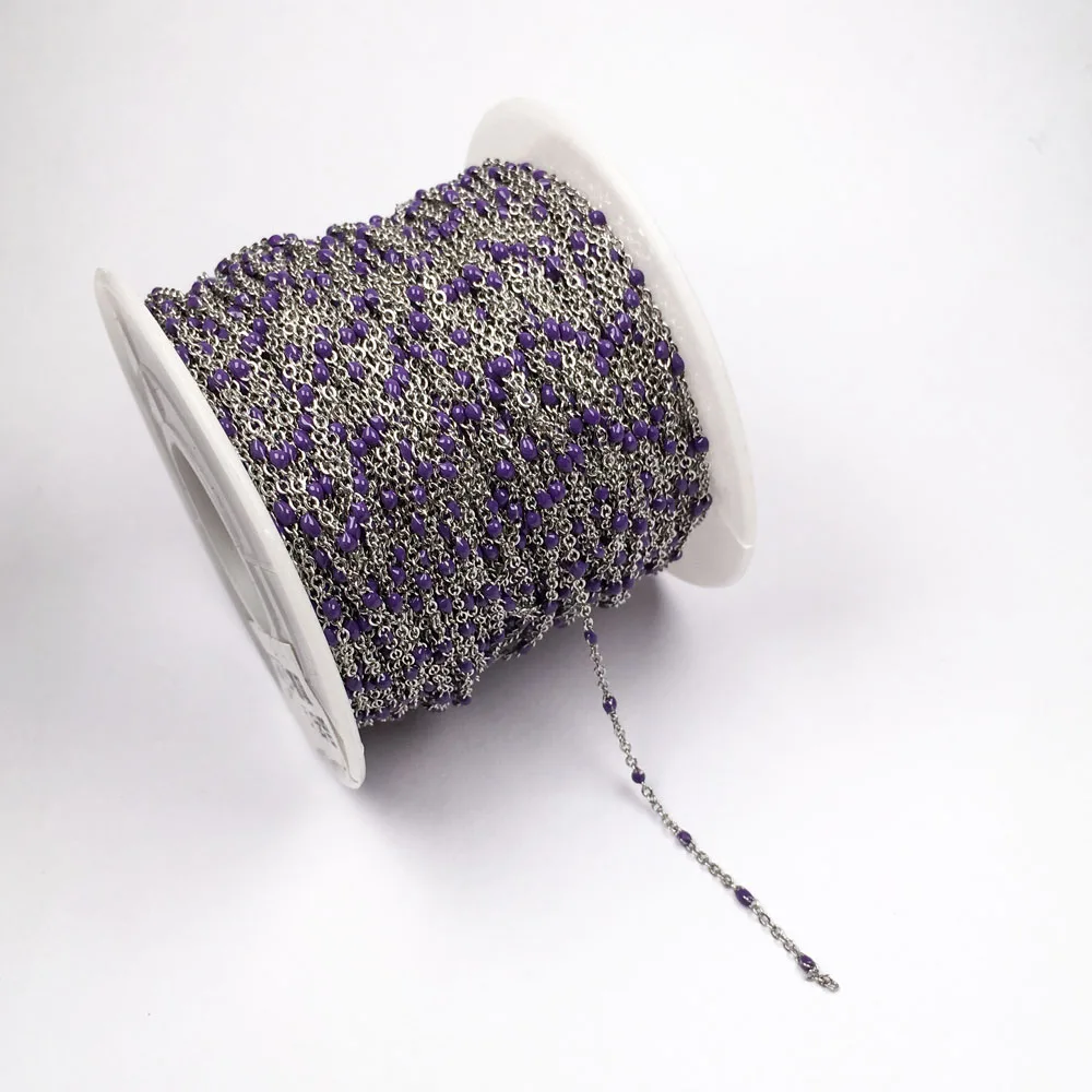 Натуральная цепочка из полудрагоценного камня, ручная работа, под падающее масло, для изготовления ожерелий, браслетов и сережек DIY 1 м/группа 2 мм.