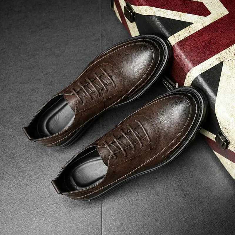 Мужские деловые кожаные туфли черные коричневые в итальянском стиле для костюма