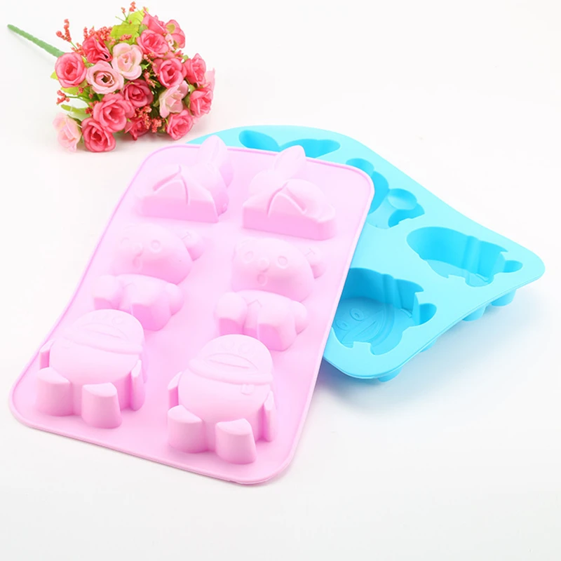 1 шт. кролик медведь животные силиконовая форма для торта лоток льда шоколадное