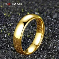 shouman 2020 fashion simple wedding rings for women 4mm custom engrave lover couple stainless steel charm jewelry gift
