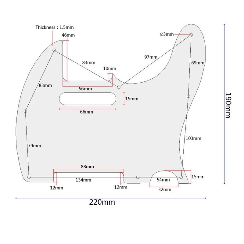 

8 Holes Aluminium Alloy Guitar Pickguard with Screws TL Guitar Pick Guard Scratch Plate for Telecaster Strat Guitar