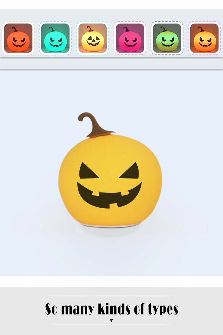 Купить Ｊack-o '-Ｌantern Halloween Ｓhot Ｓmall ＮightＬight Ｆestive Ａtmosphere Ｌight 7 Ｃolor Ｄecoration Ｐrops USB Ｓmall Ｄesk Ｌamp