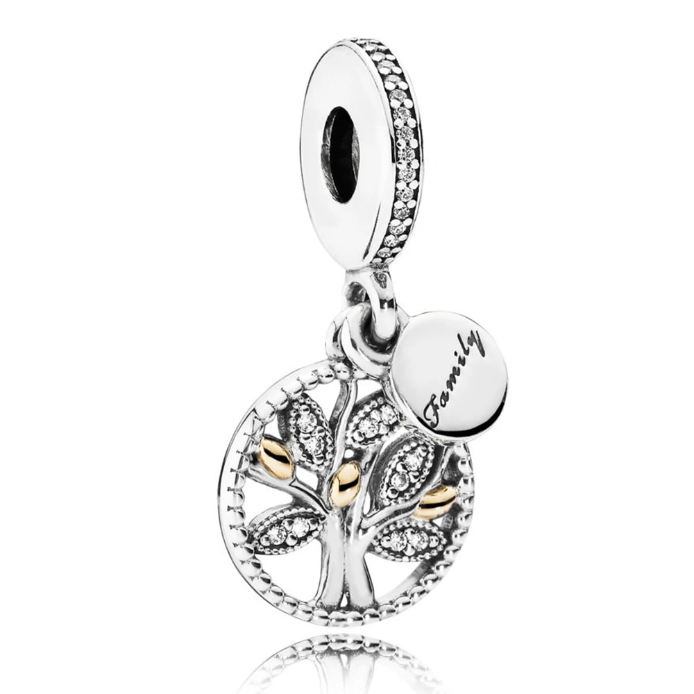 

100% Real 925 Sterling Silver Family Tree Charm Fit Original Bracelet Diy Jewelry