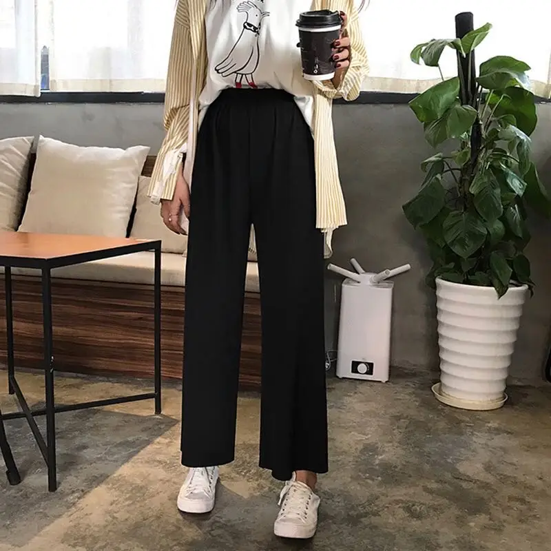 

PDD5807-Summer trendy one button skinny pants wide leg pants