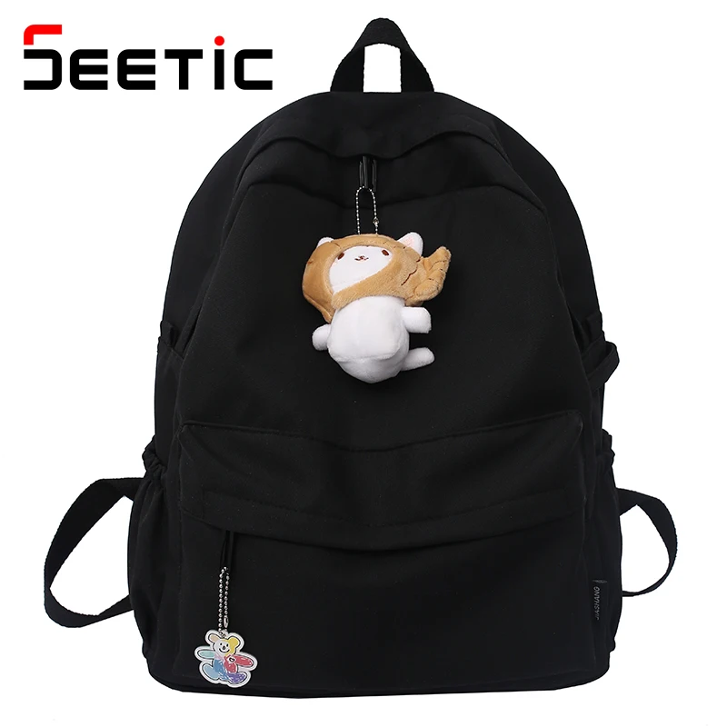 

SEETIC Fashion School Bag For Girls Nylon Waterproof Women Backpack Quality Travel Bag Women Student Book Bag Backpack Female