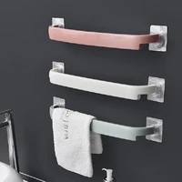 useful plastic wall mounted bathroom towel bar shelf self adhesive rack holder toilet roll paper hanging hanger bathroom supply