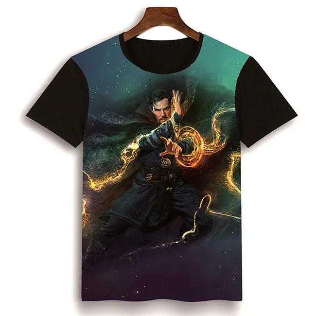 

Disney Marvel 2021 Doctor Strange 3D printed short sleeve T shirt sports black want fashion T shirt netflix