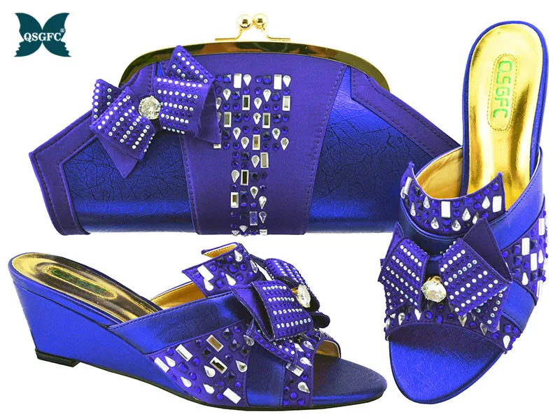 Лидер продаж нигерийский комплект из сумки и туфель на каблуке для свадьбы