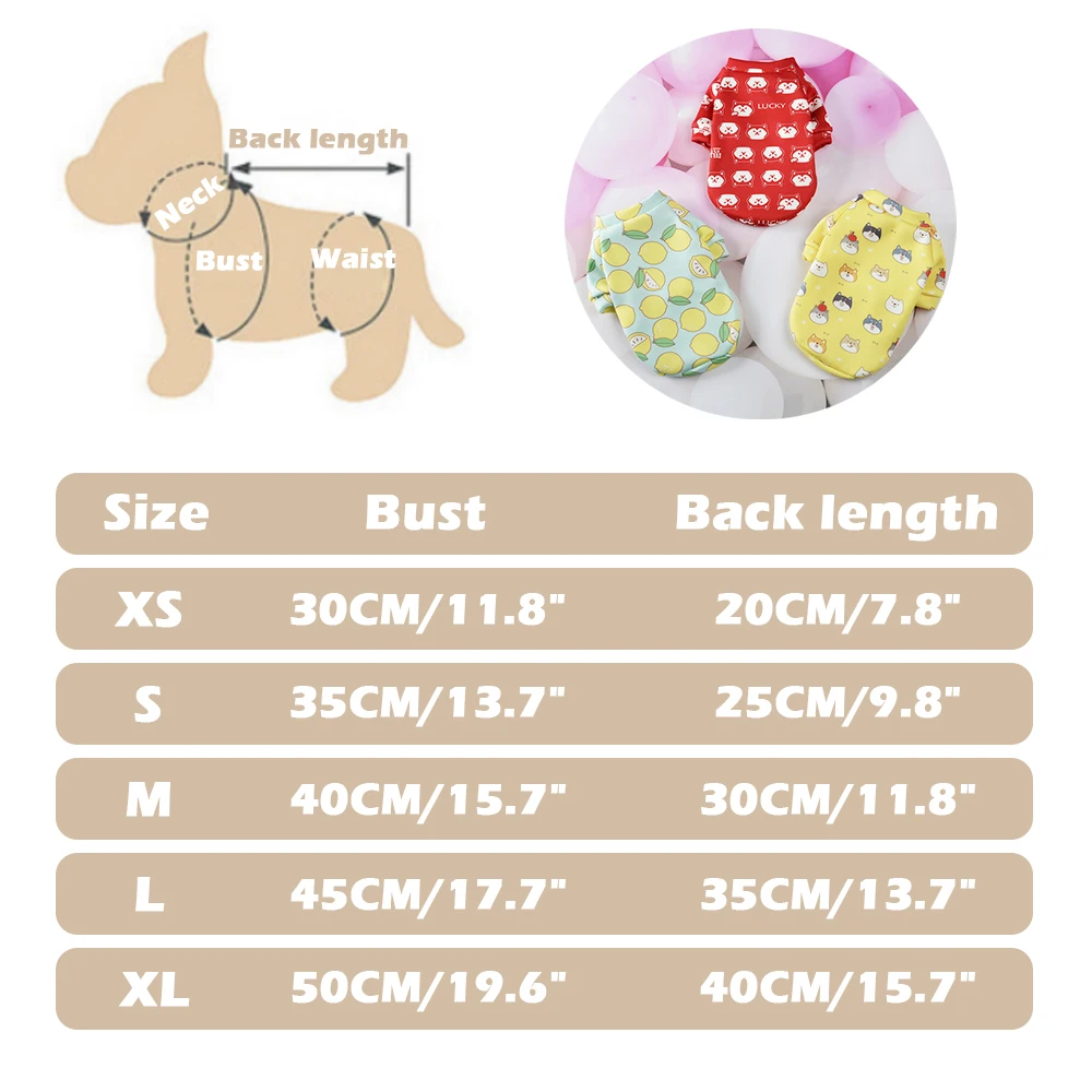

Cute fruit Print Small Dog Hoodie Coat Winter Warm Pet Clothes for Chihuahua Sweatshirt Puppy Cat Pullover Dogs Pets Clothing