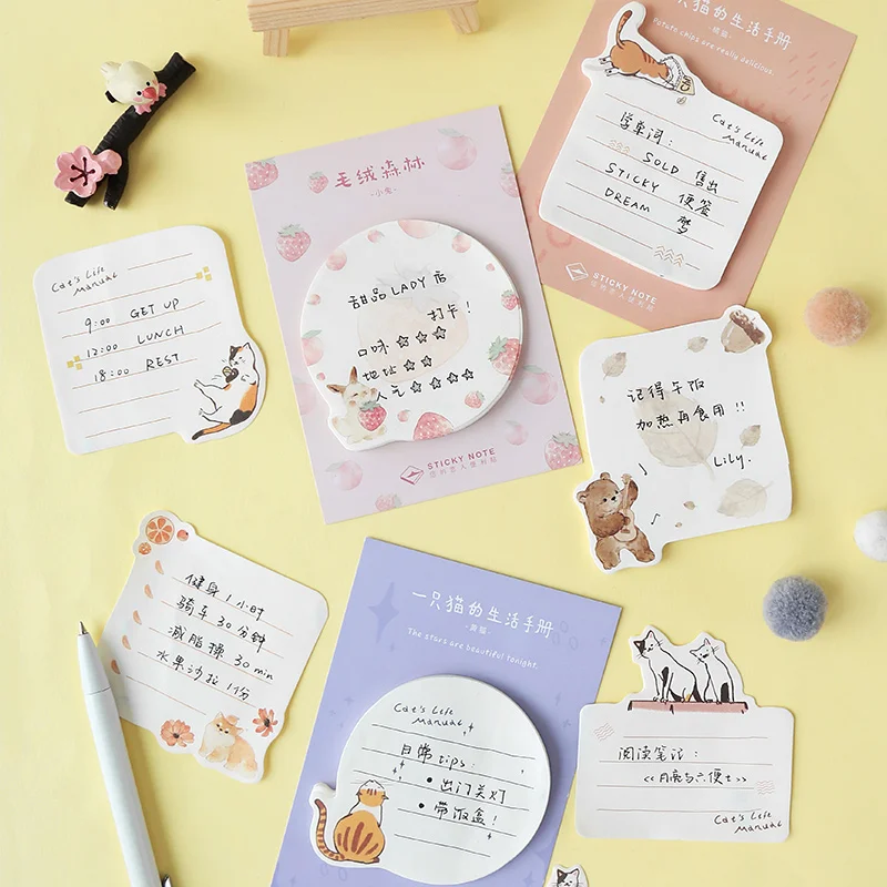 30 шт./компл. Kawaii Sticky Notes милый животный узор Dialog Pattren Memo Pad планировщик наклейки