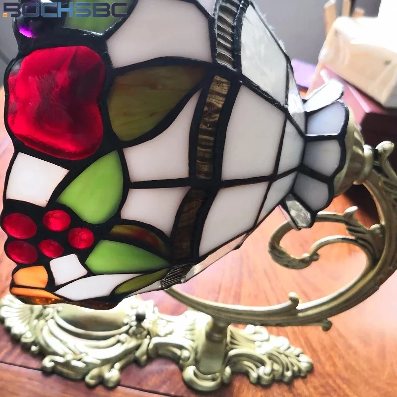 BOCHSBC настенный светильник Средиземноморский Tiffanylamp вишни винограда витражи