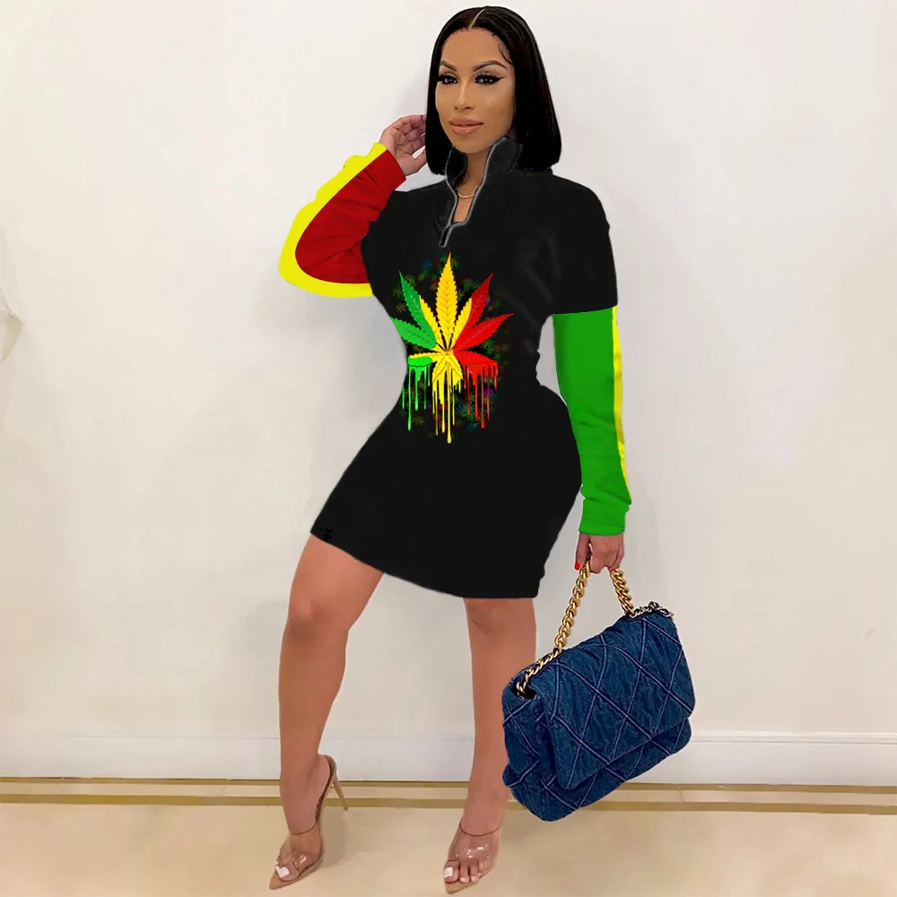 

Пуловер на молнии, с V-образным вырезом, платье граффити