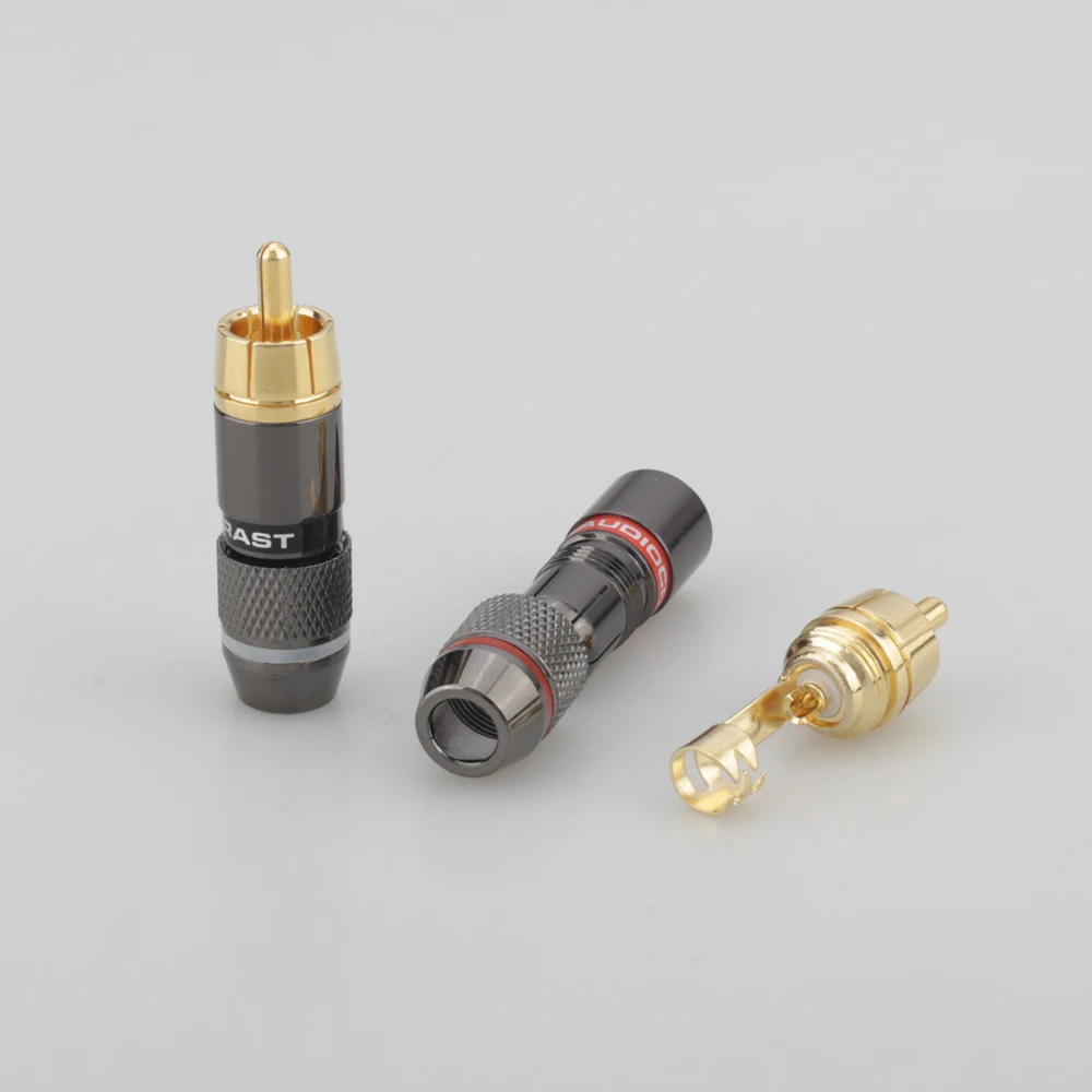 Hifi 8 шт. RCA разъем позолоченный 6 мм штекер двойной самоблокирующиеся разъемы для