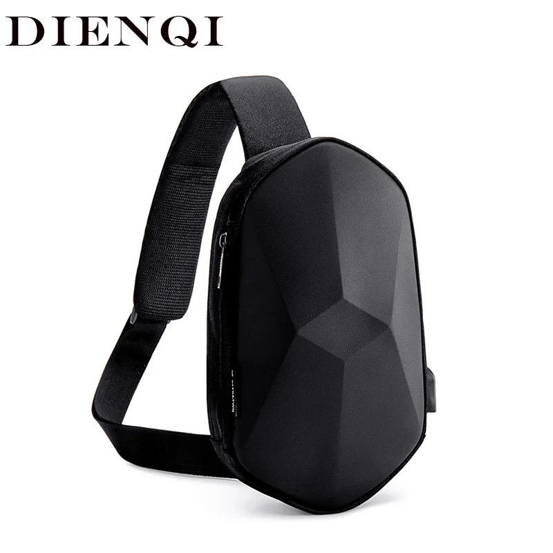 Нагрудная сумка DIANQI мужская из ПВХ тактическая сумка-слинг с защитой от кражи