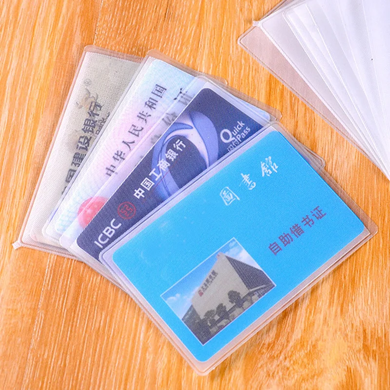 

10pcs Waterproof Transparent Card Holder Plastic Card Id Holders Case To Protect Credit Cards Card Protector Cardholder Cover
