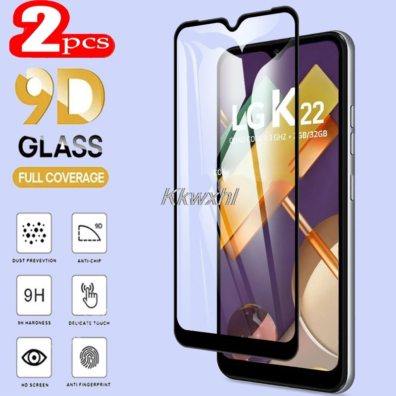 2 шт для LG K22 защита экрана полный клей защитный чехол с закаленным стеклом пленка на K22 + Plus LMK200Z, LMK200E, LMK200B, LM-K200