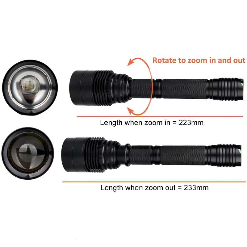 

T6 LED Super Bright Tactical Flashlight 10000 Lumens Hunting Scout Torch Military Flash Lamp Lantern (NOT Battery or Charger)