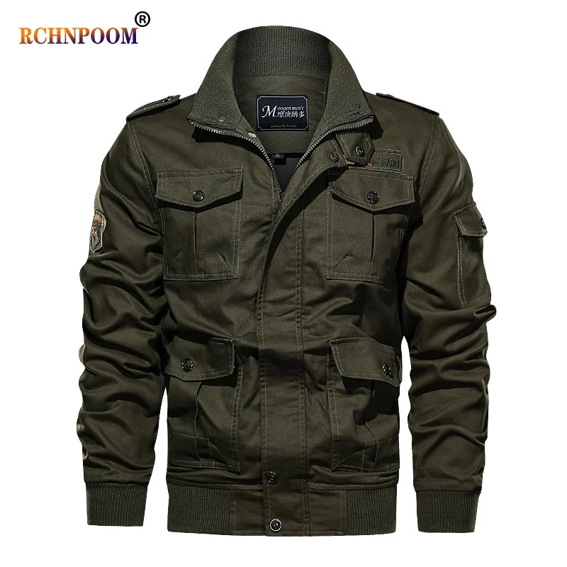 

Brand Men Autumn Winter Fashion Cotton Military Tactics Pilot Jacket Men 2021New High Quality Windproof Stand-Up Collar Jacket