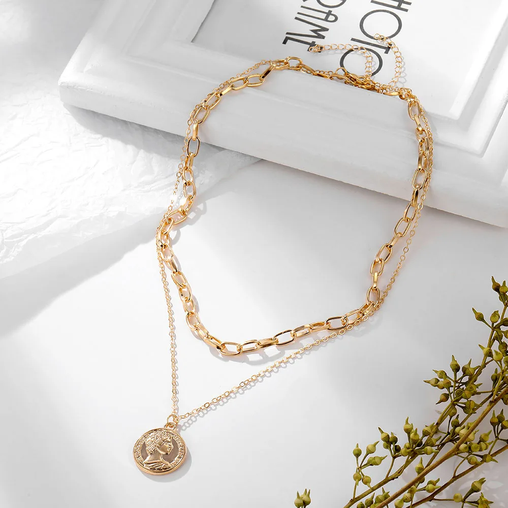 Модное ожерелье с подвеской до ключицы для женщин толстая цепь в стиле ретро