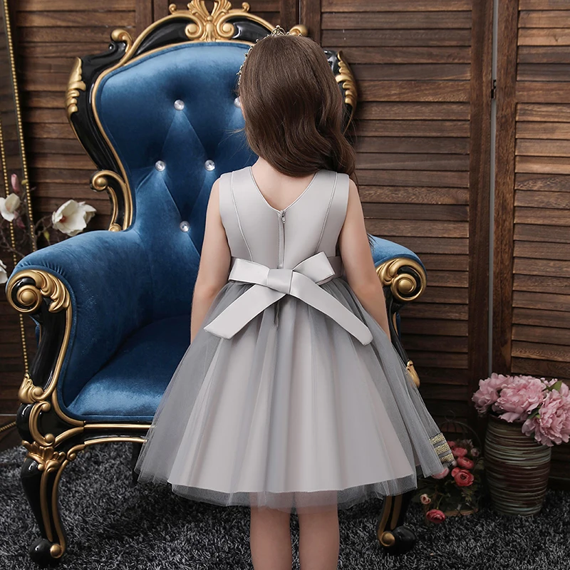 Платье принцессы с цветами для девочек летнее платье-пачка свадьбы дня рождения