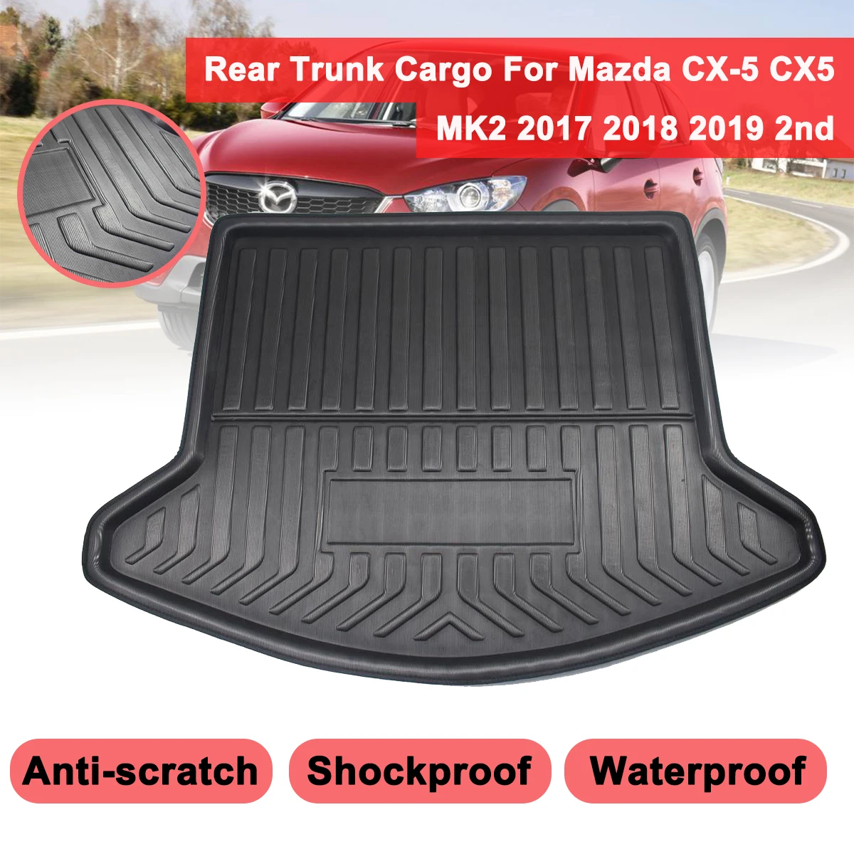Для Mazda CX-5 CX5 MK2 2017 2018 2019 2-й грузовой вкладыш багажник задний матовый коврик
