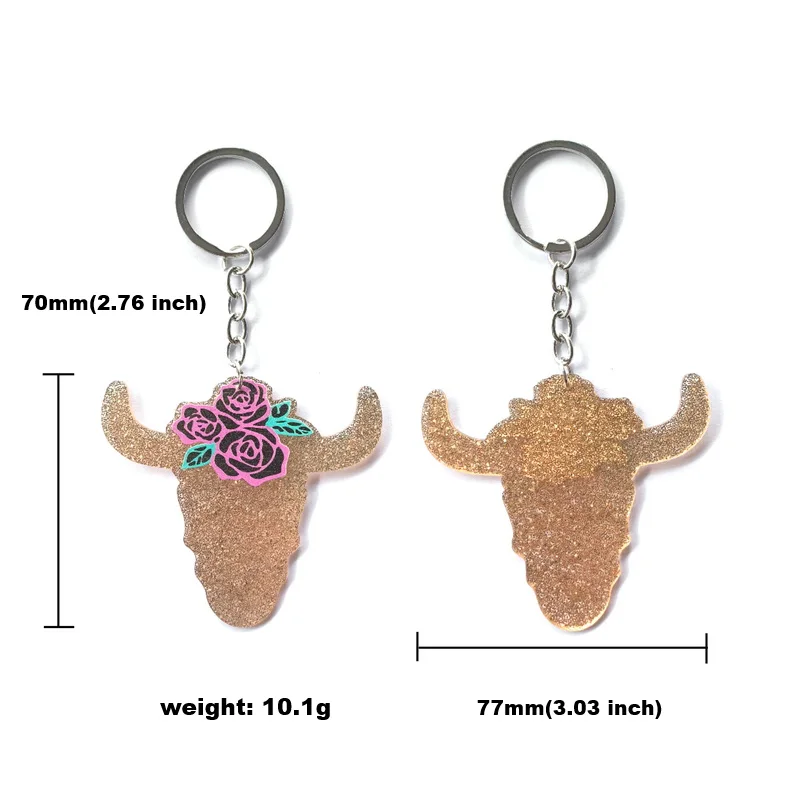 Новое поступление Блестящий Золотой Череп Быка с цветами и бантом белый футбол