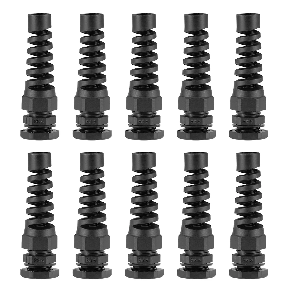 

uxcell Cable Gland Waterproof IP68 Nylon Adjustable Locknut with Strain Relief 10pcs