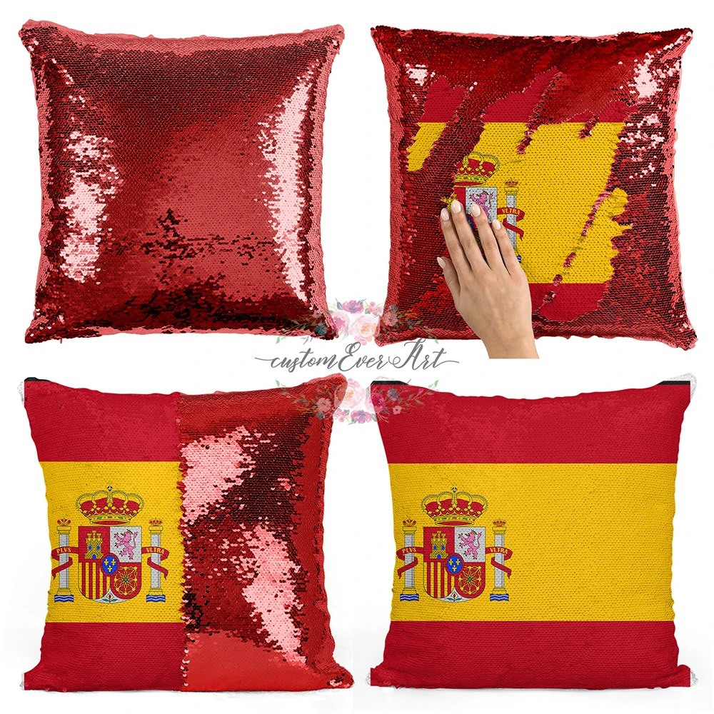 

Spain Personalized custom picture pillow coverhome pillow reversible mermaid sequin pillow case cover