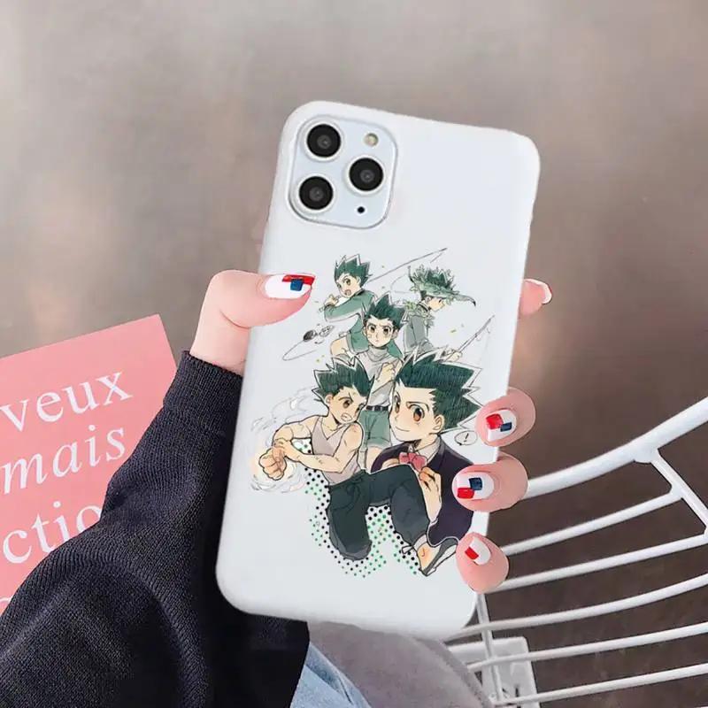 

Anime Hunter x Hunters Phone Case White Candy Color for iPhone 6 7 8 11 12 s mini pro X XS XR MAX Plus