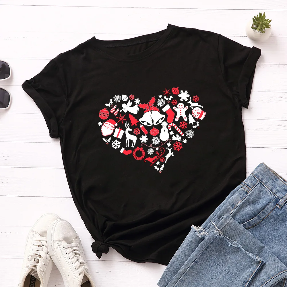 

Футболка женская хлопковая, с круглым вырезом и коротким рукавом