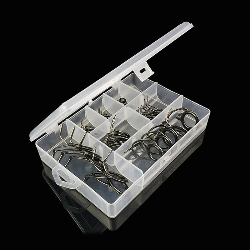 40 Pcs/Set Fishing Rod Guides Tip 8 Sizes Pole Repair Kit Line Rings Eyes Set Stainless Steel Frames | Спорт и развлечения