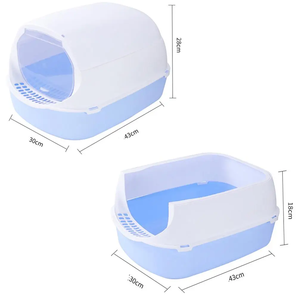 

Fully closed Cat Plastic Litter Box Deodorant Pet Kitten Anti Splash Toilet Indoor Clean Sand Bedpan Basin Cleaning Supplies