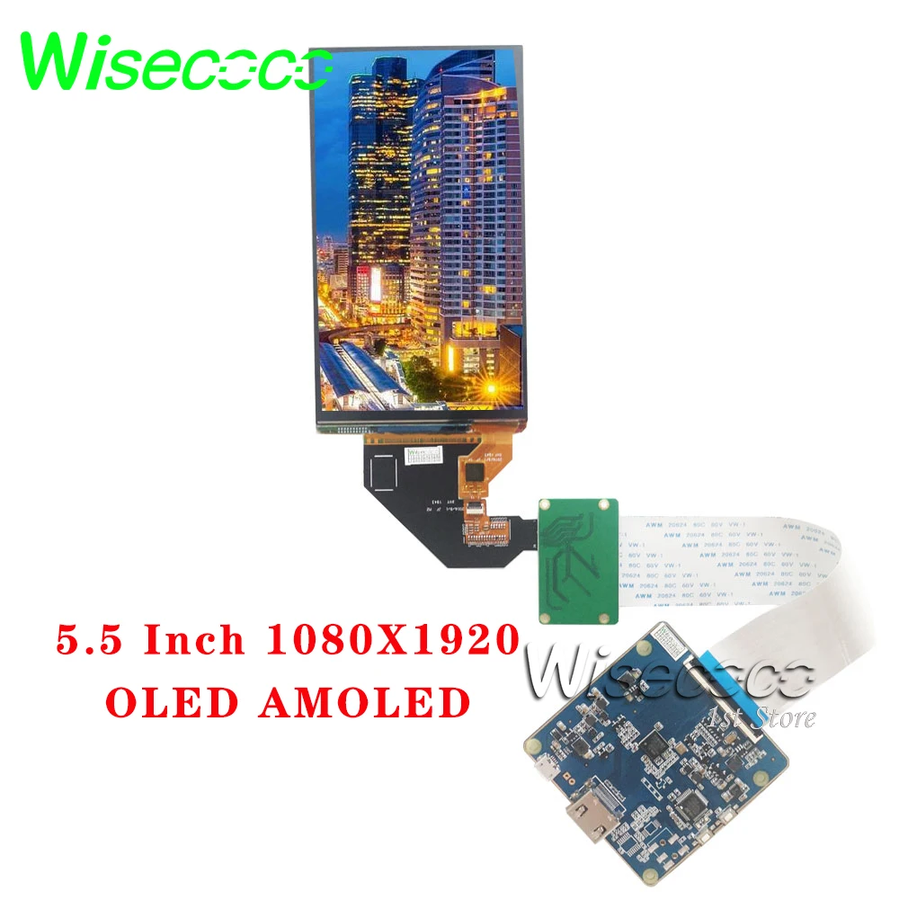 Wisecoco OLED AMOLED 5.5 дюйм FHD ЖК дисплей 1080x1920 плата контроллера 403PPI sRGB широкая цветовая