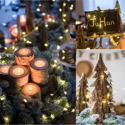 3 м светодиодная медная проволочная Гирлянда звезда проволока декоративный свет