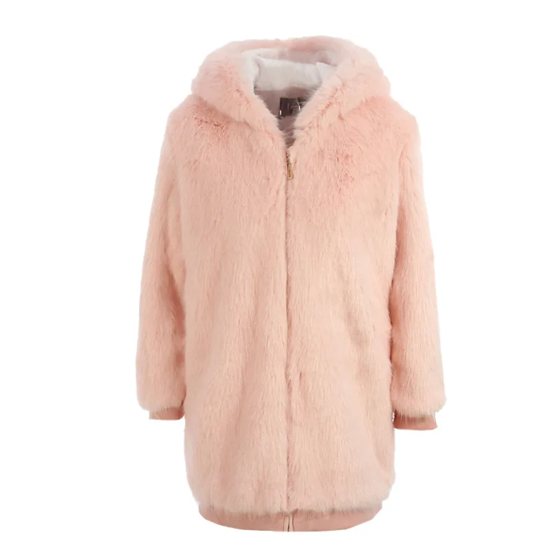 Женское зимнее меховое пальто средней длины с большим карманом - купить по