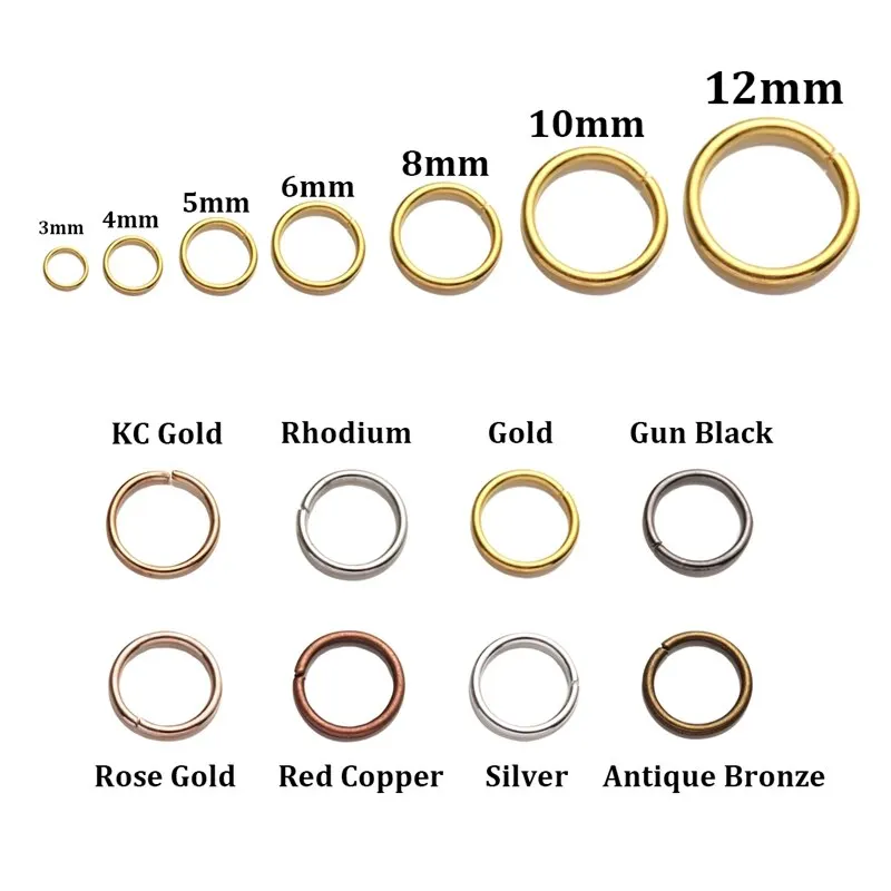 50-200pcs 3 4 5 6 7 8 10 12 14 16 20mm Jump Rings DIY Jewelry Making Connector Split Accessories Findings Supplies | Украшения и